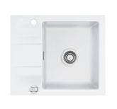 SYSTEMCERAM Einbauspüle Genea 60 F Polar 13 inkl. Excenterbetätigung, für 50 cm Schrankbreite, Spüle zum flächenbündigen Einbau, inkl. 4 x Eckradien R 10 Auflage reversibel 55970213