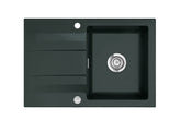 SYSTEMCERAM Einbauspüle Genea 75 F Eibe 56 inkl. Excenterbetätigung, für 50 cm Schrankbreite, Spüle zum flächenbündigen Einbau, inkl. 4 x Eckradien R 10 Auflage reversibel 55900256