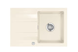 SYSTEMCERAM Einbauspüle Genea 75 F Magnolie 10 inkl. Handbetätigung, für 50 cm Schrankbreite, Spüle zum flächenbündigen Einbau, inkl. 4 x Eckradien R 10 Auflage reversibel 55900110