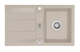 SYSTEMCERAM Einbauspüle Genea 87 F Fango 23 inkl. Excenterbetätigung, für 50 cm Schrankbreite, Spüle zum flächenbündigen Einbau, inkl. 4 x Eckradien R 10 Auflage reversibel 55910223