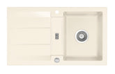 SYSTEMCERAM Einbauspüle Genea 87 F Magnolie 10 inkl. Excenterbetätigung, für 50 cm Schrankbreite, Spüle zum flächenbündigen Einbau, inkl. 4 x Eckradien R 10 Auflage reversibel 55910210