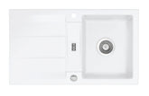 SYSTEMCERAM Einbauspüle Genea 87 F Polar 13 inkl. Excenterbetätigung, für 50 cm Schrankbreite, Spüle zum flächenbündigen Einbau, inkl. 4 x Eckradien R 10 Auflage reversibel 55910213
