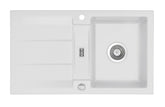SYSTEMCERAM Einbauspüle Genea 87 F Satin 20 inkl. Excenterbetätigung, für 50 cm Schrankbreite, Spüle zum flächenbündigen Einbau, inkl. 4 x Eckradien R 10 Auflage reversibel 55910220