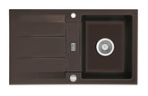 SYSTEMCERAM Einbauspüle Genea 87 F Siena 65 inkl. Excenterbetätigung, für 50 cm Schrankbreite, Spüle zum flächenbündigen Einbau, inkl. 4 x Eckradien R 10 Auflage reversibel 55910265