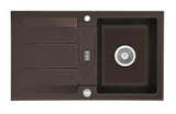 SYSTEMCERAM Einbauspüle Genea 87 F Siena 65 inkl. Excenterbetätigung, für 50 cm Schrankbreite, Spüle zum flächenbündigen Einbau, inkl. 4 x Eckradien R 10 Auflage reversibel 55910265
