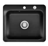 SYSTEMCERAM Einbauspüle Juna 57 Nero 68 inkl. Excenterbetätigung, für 60 cm Schrankbreite, Einbauspüle Auflage keine Beckenlage 50040268