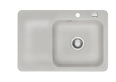 SYSTEMCERAM Einbauspüle Juna 75 Be. Re. Alu 76 inkl. Excenterbetätigung, für 50 cm Schrankbreite, Einbauspüle Auflage Becken rechts 50120276