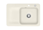 SYSTEMCERAM Einbauspüle Juna 75 F Be. Re. Jasmin 19 inkl. Excenterbetätigung, für 50 cm Schrankbreite, Spüle zum flächenbündigen Einbau Auflage Becken rechts 55120219