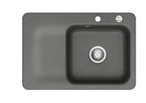 SYSTEMCERAM Einbauspüle Juna 75 Be. Re. Lava 80 inkl. Excenterbetätigung, für 50 cm Schrankbreite, Einbauspüle Auflage Becken rechts 50120280