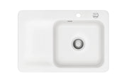 SYSTEMCERAM Einbauspüle Juna 75 Be. Re. Polar 13 inkl. Excenterbetätigung, für 50 cm Schrankbreite, Einbauspüle Auflage Becken rechts 50120213