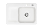 SYSTEMCERAM Einbauspüle Juna 75 F Be. Re. Polar 13 inkl. Excenterbetätigung, für 50 cm Schrankbreite, Spüle zum flächenbündigen Einbau Auflage Becken rechts 55120213