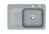 SYSTEMCERAM Einbauspüle Juna 75 Be. Re. Titan 78 inkl. Excenterbetätigung, für 50 cm Schrankbreite, Einbauspüle Auflage Becken rechts 50120278