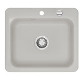 SYSTEMCERAM Einbauspüle Juna 57 F Alu 76 inkl. Excenterbetätigung, für 60 cm Schrankbreite, Spüle zum flächenbündigen Einbau Auflage keine Beckenlage 55040276