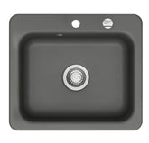 SYSTEMCERAM Einbauspüle Juna 57 F Lava 80 inkl. Excenterbetätigung, für 60 cm Schrankbreite, Spüle zum flächenbündigen Einbau Auflage keine Beckenlage 55040280