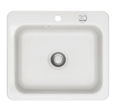 SYSTEMCERAM Einbauspüle Juna 57 F Polar 13 inkl. Excenterbetätigung, für 60 cm Schrankbreite, Spüle zum flächenbündigen Einbau Auflage keine Beckenlage 55040213
