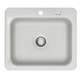 SYSTEMCERAM Einbauspüle Juna 57 F Satin 20 inkl. Excenterbetätigung, für 60 cm Schrankbreite, Spüle zum flächenbündigen Einbau Auflage keine Beckenlage 55040220