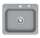 SYSTEMCERAM Einbauspüle Juna 57 F Titan 78 inkl. Handbetätigung, für 60 cm Schrankbreite, Spüle zum flächenbündigen Einbau Auflage keine Beckenlage 55040178