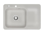 SYSTEMCERAM Einbauspüle Juna 75 Be. Li. Alu 76 inkl. Excenterbetätigung, für 50 cm Schrankbreite, Einbauspüle Auflage Becken links 50130276