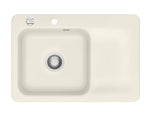SYSTEMCERAM Einbauspüle Juna 75 Be. Li. Jasmin 19 inkl. Excenterbetätigung, für 50 cm Schrankbreite, Einbauspüle Auflage Becken links 50130219