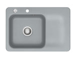 SYSTEMCERAM Einbauspüle Juna 75 Be. Li. Titan 78 inkl. Excenterbetätigung, für 50 cm Schrankbreite, Einbauspüle Auflage Becken links 50130278