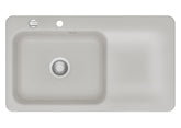SYSTEMCERAM Einbauspüle Juna 90 Be. Li. Alu 76 inkl. Excenterbetätigung, für 60 cm Schrankbreite, Einbauspüle Auflage Becken links 50150276