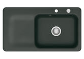 SYSTEMCERAM Einbauspüle Juna 90 Be. Re. Eibe 56 inkl. Excenterbetätigung, für 60 cm Schrankbreite, Einbauspüle Auflage Becken rechts 50140256