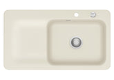 SYSTEMCERAM Einbauspüle Juna 90 Be. Re. Jasmin 19 inkl. Excenterbetätigung, für 60 cm Schrankbreite, Einbauspüle Auflage Becken rechts 50140219