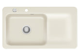 SYSTEMCERAM Einbauspüle Juna 90 Be. Li. Magnolie 10 inkl. Excenterbetätigung, für 60 cm Schrankbreite, Einbauspüle Auflage Becken links 50150210