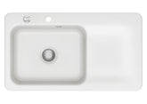 SYSTEMCERAM Einbauspüle Juna 90 Be. Li. Polar 13 inkl. Excenterbetätigung, für 60 cm Schrankbreite, Einbauspüle Auflage Becken links 50150213