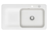 SYSTEMCERAM Einbauspüle Juna 90 Be. Re. Polar 13 inkl. Excenterbetätigung, für 60 cm Schrankbreite, Einbauspüle Auflage Becken rechts 50140213