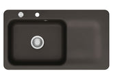 SYSTEMCERAM Einbauspüle Juna 90 Be. Li. Siena 65 inkl. Excenterbetätigung, für 60 cm Schrankbreite, Einbauspüle Auflage Becken links 50150265