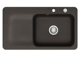 SYSTEMCERAM Einbauspüle Juna 90 Be. Re. Siena 65 inkl. Excenterbetätigung, für 60 cm Schrankbreite, Einbauspüle Auflage Becken rechts 50140265