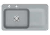 SYSTEMCERAM Einbauspüle Juna 90 Be. Li. Titan 78 inkl. Excenterbetätigung, für 60 cm Schrankbreite, Einbauspüle Auflage Becken links 50150278