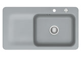 SYSTEMCERAM Einbauspüle Juna 90 F Be. Re. Titan 78 inkl. Excenterbetätigung, für 60 cm Schrankbreite, Spüle zum flächenbündigen Einbau Auflage Becken rechts 55140278