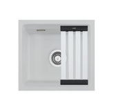 SYSTEMCERAM Einbauspüle Kara 51 F/o Alu 76 inkl. Excenterbetätigung, für 50 cm Schrankbreite, Spüle zum flächenbündigen Einbau ohne Hahnlochbank, mit Medio- Matte Alu, inkl. 4 x Eckradien R 10 Flächenbündig keine Beckenlage 51030276