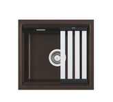SYSTEMCERAM Einbauspüle Kara 51 F/o Siena 65 inkl. Excenterbetätigung, für 50 cm Schrankbreite, Spüle zum flächenbündigen Einbau ohne Hahnlochbank, mit Medio- Matte Alu, inkl. 4 x Eckradien R 10 Flächenbündig keine Beckenlage 51030265