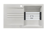 SYSTEMCERAM Einbauspüle Kara 85 Alu 76 inkl. Excenterbetätigung, für 60 cm Schrankbreite, Einbauspüle mit Medio-Matte Alu Auflage reversibel 50000276