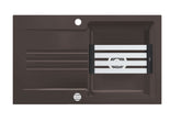 SYSTEMCERAM Einbauspüle Kara 85 Siena 65 inkl. Excenterbetätigung, für 60 cm Schrankbreite, Einbauspüle mit Medio-Matte Alu Auflage reversibel 50000265