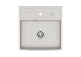 SYSTEMCERAM Einbauspüle Kentro 60 Alu 76 inkl. Excenterbetätigung, für 60 cm Schrankbreite, Einbauspüle Auflage keine Beckenlage 59930276