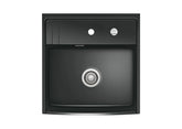 SYSTEMCERAM Einbauspüle Kentro 60 Nero 68 inkl. Excenterbetätigung, für 60 cm Schrankbreite, Einbauspüle Auflage keine Beckenlage 59930268