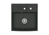 SYSTEMCERAM Einbauspüle Kentro 60 Nigra 87 inkl. Excenterbetätigung, für 60 cm Schrankbreite, Einbauspüle Auflage keine Beckenlage 59930287