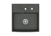 SYSTEMCERAM Einbauspüle Kentro 60 Schiefer 85 inkl. Excenterbetätigung, für 60 cm Schrankbreite, Einbauspüle Auflage keine Beckenlage 59930285