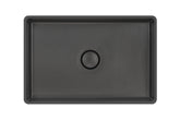 SYSTEMCERAM Einbauspüle Lavara 60 U/g Schiefer 85 inkl. Excenterbetätigung, für 80 cm Schrankbreite, mit geschliffener Oberseite, inkl. Ablauf mit keramischer Abdeckung und Geberit Clou- Überlaufsystem, verschließbar Unterbau keine Beckenlage 34210285