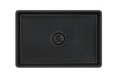 SYSTEMCERAM Einbauspüle Lavara 60 U/g Nigra 87 inkl. Excenterbetätigung, für 80 cm Schrankbreite, mit geschliffener Oberseite, inkl. Ablauf mit keramischer Abdeckung und Geberit Clou- Überlaufsystem, verschließbar Unterbau keine Beckenlage 34210287