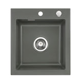 SYSTEMCERAM Einbauspüle Mera 46 Lava 80 inkl. Excenterbetätigung, für 45 cm Schrankbreite, Einbauspüle Auflage keine Beckenlage 50560280