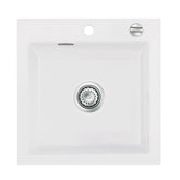 SYSTEMCERAM Einbauspüle Mera 51 F Polar 13 inkl. Excenterbetätigung, für 50 cm Schrankbreite, Spüle zum flächenbündigen Einbau, inkl. 4 x Eckradien R 10 Auflage keine Beckenlage 55010213