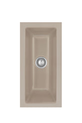 SYSTEMCERAM Einbauspüle Mera 16 U/g Fango 23 inkl. Handbetätigung, für 30 cm Schrankbreite, Spüle zum Unterbau mit geschliffener Oberseite Unterbau keine Beckenlage 54460123