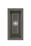 SYSTEMCERAM Einbauspüle Mera 16 U/g Lava 80 inkl. Handbetätigung, für 30 cm Schrankbreite, Spüle zum Unterbau mit geschliffener Oberseite Unterbau keine Beckenlage 54460180