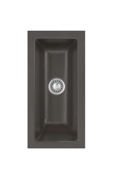 SYSTEMCERAM Einbauspüle Mera 16 U/g Schiefer 85 inkl. Handbetätigung, für 30 cm Schrankbreite, Spüle zum Unterbau mit geschliffener Oberseite Unterbau keine Beckenlage 54460185