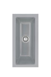 SYSTEMCERAM Einbauspüle Mera 16 U/g Titan 78 inkl. Handbetätigung, für 30 cm Schrankbreite, Spüle zum Unterbau mit geschliffener Oberseite Unterbau keine Beckenlage 54460178